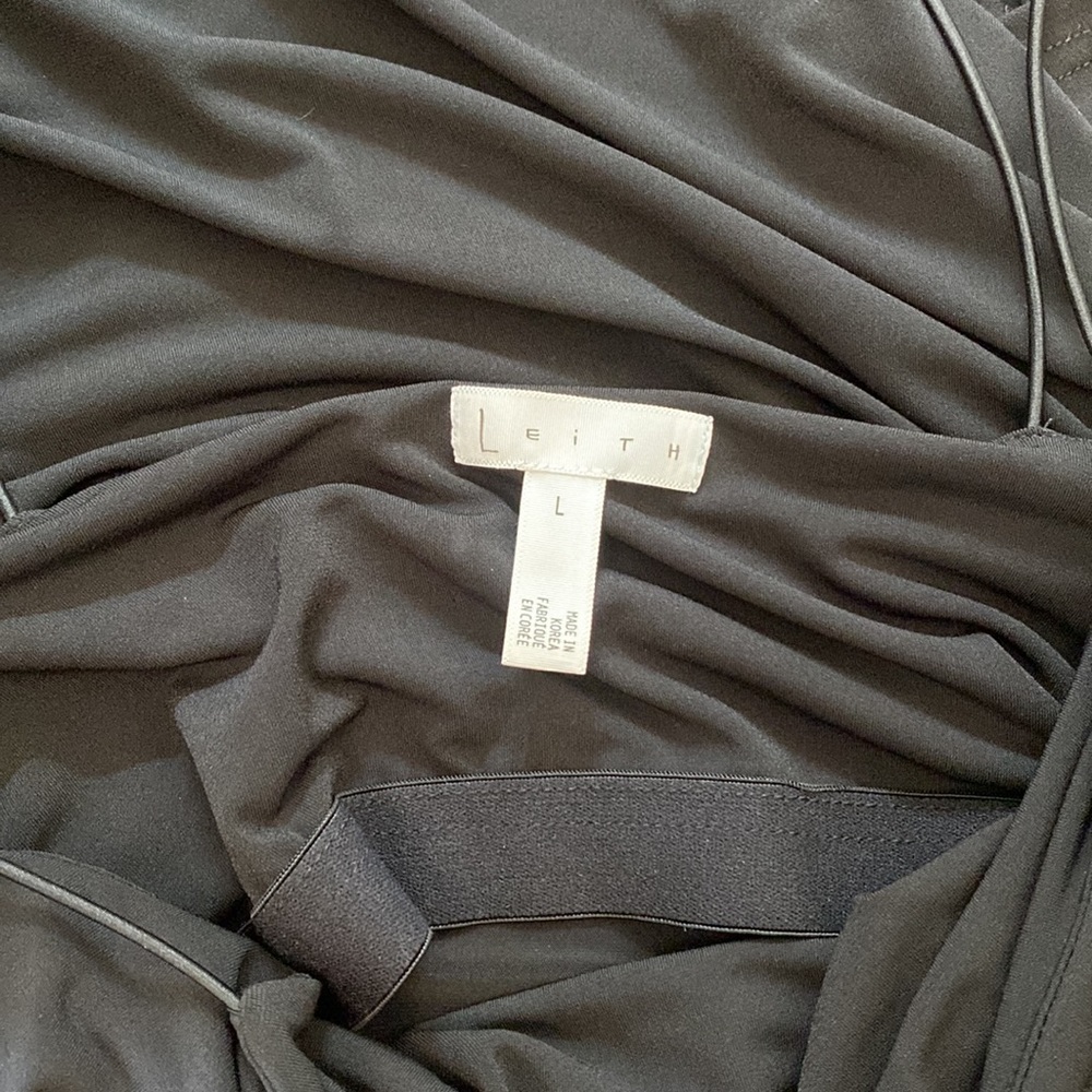 Leith Women's Solid Black Fitted Ruched Spaghetti… - image 7